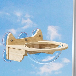 Hamaca con Ventana para Gato, Cama Montada en Madera, Muebles de Pared con Ventosas Fuertes, Estante Colgante para Ventana - Product Image 2