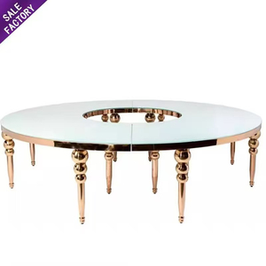 Lujo de acero inoxidable Oro Negro muebles Hotel banquete comedor sillas y juegos de mesa para boda - Product Image 5
