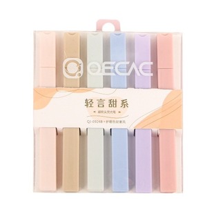 ปากกาไฮไลท์แบบขายส่ง OEM ผลิตตามสั่ง น่ารัก ราคาถูก สีโมรันดี พาสเทล หลายสี หัวแปรงเฉียง สำหรับใช้โปรโมชั่น - Product Image 1