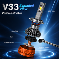 Ampoule de phare LED SFIDA V33 Canbus sans erreur, accessoires de voiture, ampoules LED pour voiture, lampe LED H4 LED H7, phares de voiture, feux antibrouillard