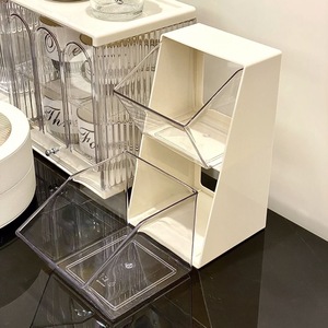 Double Tier Plastic <b>Storage</b> <b>Rack</b> For Beverage <b>Kitchen</b> Standing Rectangular Detachable Organizer - Product Image 3