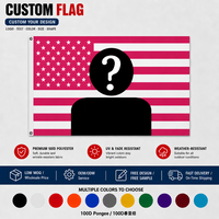 Drapeau personnalisé en tissu polyester 3x5 pieds pour Canada et Mexique, fanion rose pour le football et les cheerleading