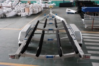 Remorque de transport en aluminium à double essieu Hyroad 8595x2480x1358mm, capacité de charge de 3500 kg, pour le transport de navires maritimes