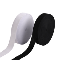 Rouleau élastique tricoté en caoutchouc polyester noir et blanc de largeur personnalisée pour vêtements de sport