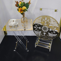 Table basse pliante moderne en acrylique miroir or/argent, modèle 2022, ensemble de meubles pour la maison