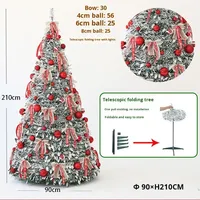 Nouvel ensemble d'arbre de Noël pliable rétractable en plastique Weian intégré pour la décoration des supermarchés et de la maison