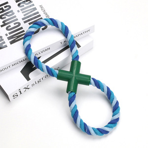 Juguete de cuerda de algodón con forma de ocho para perros, juguete interactivo resistente a mordidas para limpieza de dientes - Product Image 4