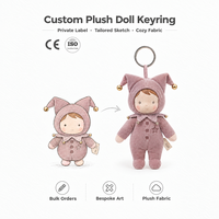 Porte-clés personnalisés en peluche, figurine mignonne Hibou en combinaison, boîte surprise, breloque de sac en peluche douce pour enfant, cadeau promotionnel de marque, faible MOQ, OEM