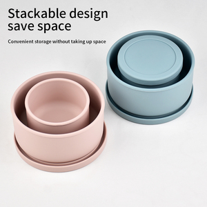 Ensemble de boîtes de conservation alimentaire rondes en silicone, réutilisables, étanches, pour les repas de bébé, les collations, les fruits, la préparation des repas, les voyages en plein air, les pique-niques - Product Image 5