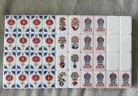 Hochwertiges Modernes Hunan-Design 4-Spieler Kinder-Mahjong-Set mit Acryl-Teilen in Blaugrün-Hortensien-Blütenform |   Luxuriöse, umweltfreundliche Inneneinrichtung