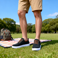 Nouvelles chaussures en toile pour hommes, grande taille, coupe basse, toutes occasions, semelle en caoutchouc antidérapante, talon plat, bout rond, chaussures décontractées pour hommes