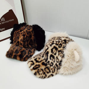गर्म फैशन बेस्टसेलर ट्रेंडी जंगली बिल्ली के बाल कैप तेंदुए प्रिंट 3 डी प्लग कान उच्च मुकुट स्लिमिंग स्नैपबैक - Product Image 3