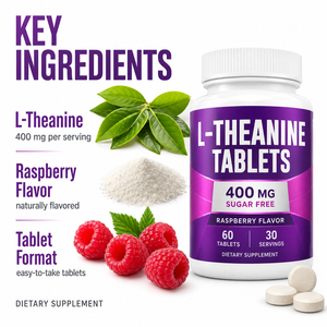 New Organic Vegan L-theanine Caffeine Sugar Free Vitamin B6 B12 D3 5-htp Magnesium Tablets Newborn Exclusion Mood Sleep <b>Memory</b> - Product Image 2