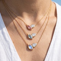Collier Feuille de Luxe 12 Lumières en Grenat Vert et Améthyste, Style Européen et Américain, pour Anniversaire, avec Pierre Précieuse Aquamarine Double Cheval, Transfrontalier
