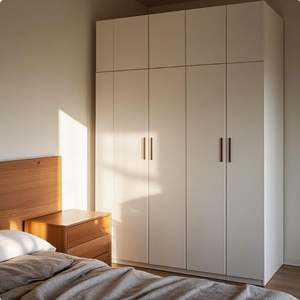 Meubles de chambre à coucher en bois de couleur blanche personnalisés, vente directe d'usine, prix des armoires, placards - Product Image 4