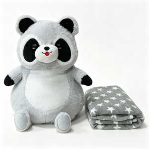 Peluche de mapache personalizado, peluche de mapache gris, juego de manta de mapache, lindo juguete de mapache - Product Image 4