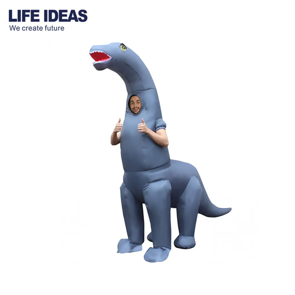 Disfraz inflable de dinosaurio gigante para adultos, traje inflable de pie para dinosaurio o mascota