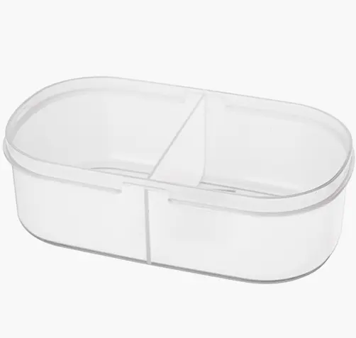 Plain Double Grid with Lid Food and Grocery Sealed Cans Multifunctional Refrigerator Fruit Melon Plastic Storage Storage Box
