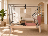 Cadillac Reformer de Pilates portable en érable massif de qualité supérieure avec trapèze 3-en-1 et barre de pieds externe pour l'exercice corporel à domicile ou en studio
