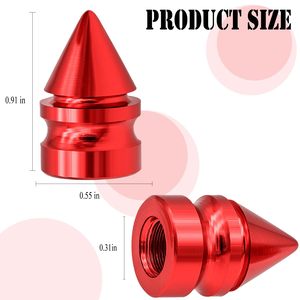 Bouchons de valve en alliage d'aluminium, en forme de cône, rouges, pour pneus sans chambre à air de voiture et moto, noir, bleu, or, argent, vert, violet, bleu ciel - Product Image 2