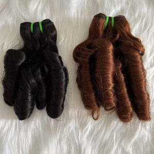 Vente en gros Faisceau de cheveux humains Extension de boucles françaises Cuticule alignée Vierge Paquets de cheveux humains bouclés avec fermeture France - Product Image 4