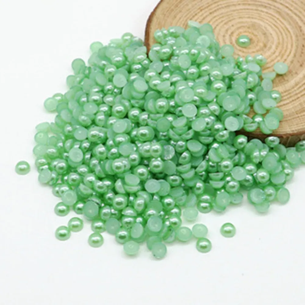 Lxulin — perles artisanales rondes et plates de haute qualité, demi-perles en plastique, colorées Abs, demi-vrac, pour le bricolage