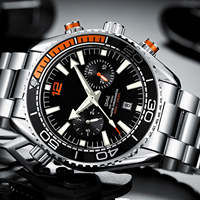 Bestseller Herren Automatik-Chronograph Taucheruhr Wasserdicht Sport Luxus Edelstahl Mechanische Uhr für Mode und Business