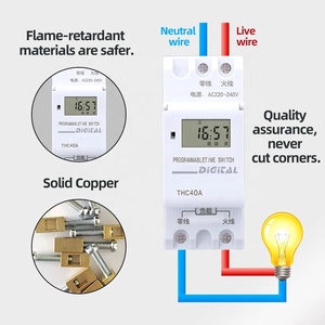 Small-Sized Automatic On-Off Time <strong>Controller</strong> Rail-Mounted/Track-Mounted <strong>Timer</strong> Cycle Delay <strong>Switch</strong> Max Voltage 250V 40A - Product Image 2
