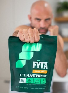 Empaquetado de proteína vegetal con logotipo personalizado, bolsa con cremallera de pie para impresión de huecograbado de leche de frutos secos - Product Image 3
