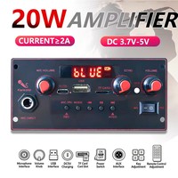 Placa Decodificadora de Audio JX-Y48 2x10W Azul, 3.7V-5V, USB, TF, FM, AUX, Reproducción por Carpeta, Grabación, Llamadas, Compatible con MP3/WMA/FLAC, Control Remoto