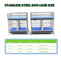 Cage à chien pliable moderne en acier inoxydable avec plateau et boîte en plastique - Niche pour animaux de compagnie durable pour une utilisation en intérieur/extérieur