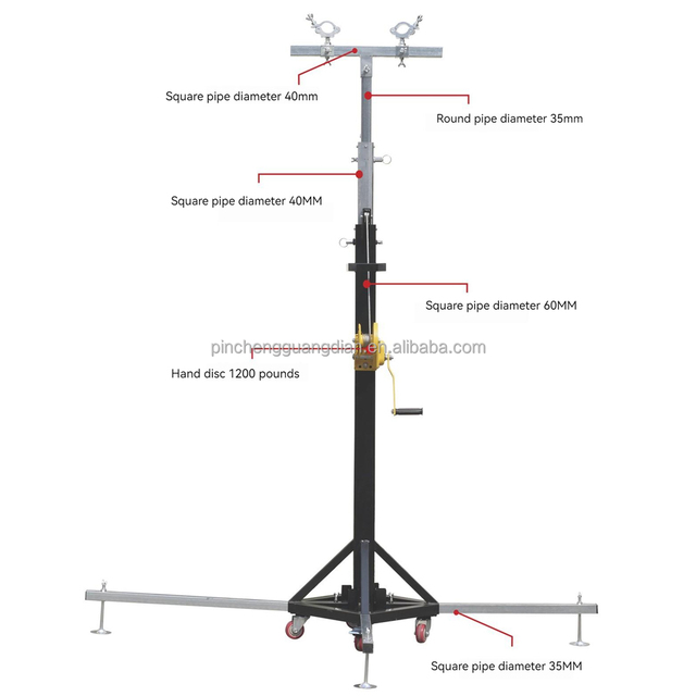 Pincheng 4.2 Meters Light Stand Hand Crank Lifting Stage Light Stand Performance Tripod Face Light Stand
