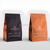 Sachets plats personnalisés en PE, étanches, thermoscellables, de qualité alimentaire, pour l'emballage de thé et de grains de café, avec valves de dégazage, vente en gros