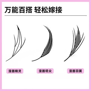 Extensions de cils individuelles Lakanaku Anime Spire, courbure C, bande invisible, faux cils pour professionnels - Product Image 4