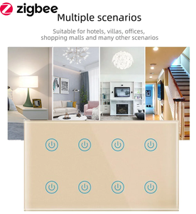 Interrupteur mural intelligent Tuya ZigBee 8 voies, interrupteur tactile, commande vocale, <span class=keywords><strong>Smartlife</strong></span> avec statistiques de consommation d'énergie et verrouillage enfant - Product Image 5