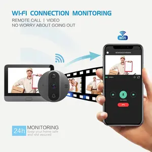 2022 Neue Version 12V batterie betriebene Smart Home Wifi Ring Türklingel R9 Drahtlose Video Türklingel mit Kamera-Gegensprechanlage