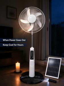 Electrical Solar Fan Price Two Solar Charging <b>Folding</b> Fan Color Box Solar Powered <b>Table</b> Fan - Product Image 4