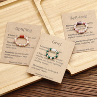Lot de bagues extensibles en perles de cristal, améthyste, sodalite, quartz clair, pierres naturelles rectangulaires, cadeau unisexe de guérison