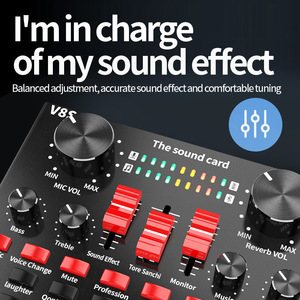 Universal V8S Transmisión en vivo Tarjeta de sonido Teléfono móvil/<span class=keywords><strong>Computadora</strong></span> Ancla Grabación <span class=keywords><strong>Mezclador</strong></span> de sonido <span class=keywords><strong>para</strong></span> BM800 LGT 240 - Product Image 5