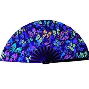 Abanicos de Mano Tradicionales de Bambú de 33 cm con Tela Pintada, Historia Corporativa, Cronología de la Empresa, Recuerdo para el Personal, Arte Folclórico, Amor - Product Image 3