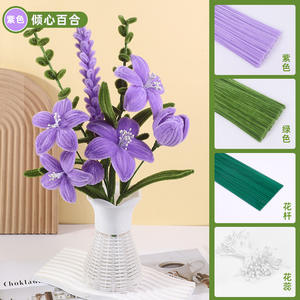 Venta al por mayor Limpiadores de Pipa Flores mezcladas hechas a mano Varilla retorcida Acabado Tulipanes Rosas Plantas Regalo creativo Flores - Product Image 3