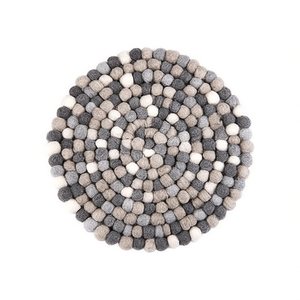 Sous-verre rond tons naturels 22 cm en feutre de laine pour la décoration intérieure - Product Image 2