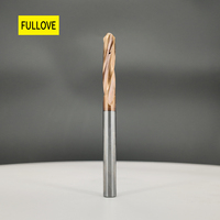 Forets de fraisage CNC en métal, solides, à 3 cannelures, en carbure de tungstène revêtu, pour acier inoxydable, à pointe auto-centrante, pour perçage long
