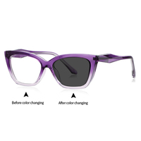 Lunettes optiques pour femmes TR90, monture de lunettes à charnière à ressort, lunettes de transition, lunettes anti-lumière bleue, lunettes de créateur pour femmes