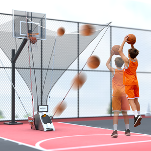Lanceur de ballons de basket portable et durable en métal avec système de retour automatique intelligent pour l'entraînement en extérieur - Product Image 1