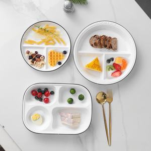 Juego de Platos de Porcelana con Divisiones, Fomenta la Alimentación Saludable con Diseño de Control de Porciones, Duraderos, Aptos para Microondas y Lavavajillas - Product Image 5