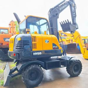 Hyundai HW60 de Corée d'origine Mini pelleteuse sur pneus d'occasion 6 tonnes pelleteuse sur pneus Hyundai d'occasion de bonne qualité prête à expédier - Product Image 5