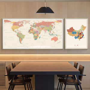 Usine vente en gros nouvelle arrivée <span class=keywords><strong>toile</strong></span> peinture colorée carte du monde impression Art mural décoration de la maison peinture pour le bureau - Product Image 4