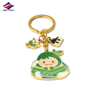 Longzhiyu Kim Loại Thủ Công Tùy Chỉnh Móc Chìa Khóa Nhà Sản Xuất Tùy Chỉnh Dễ Thương Thiết Kế Men Nhà Máy Monstera Lá Keychain - Product Image 6