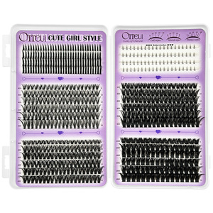 En gros Livre de cils en grappe DIY, longueurs mixtes, <span class=keywords><strong>Alse</strong></span> Eyelashes, extensions de cils individuels synthétiques doux pour le maquillage - Product Image 2